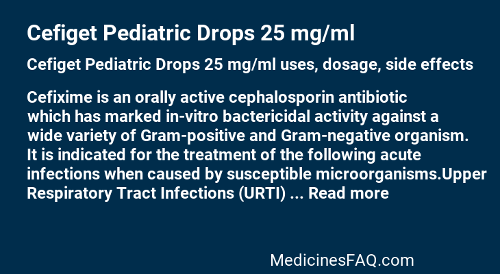 Cefiget Pediatric Drops 25 mg/ml