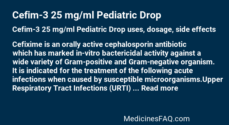 Cefim-3 25 mg/ml Pediatric Drop