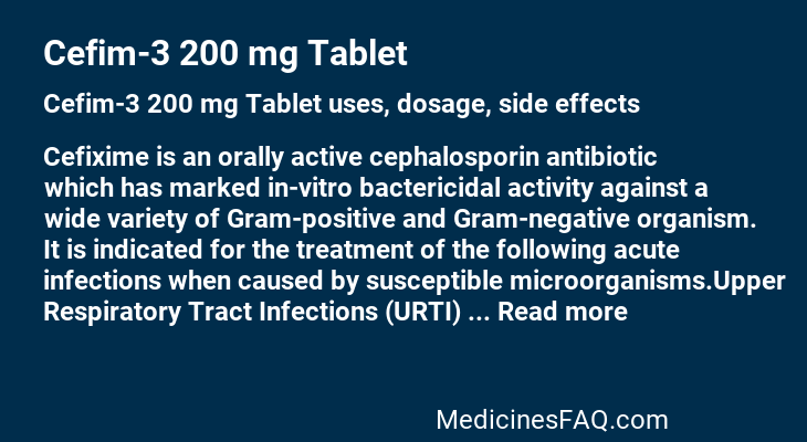 Cefim-3 200 mg Tablet