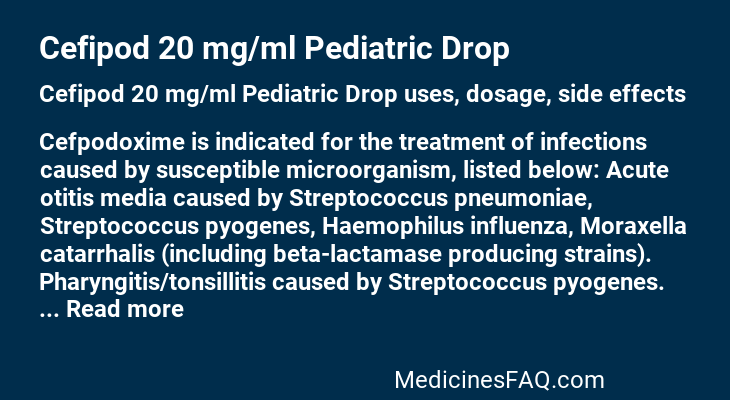 Cefipod 20 mg/ml Pediatric Drop