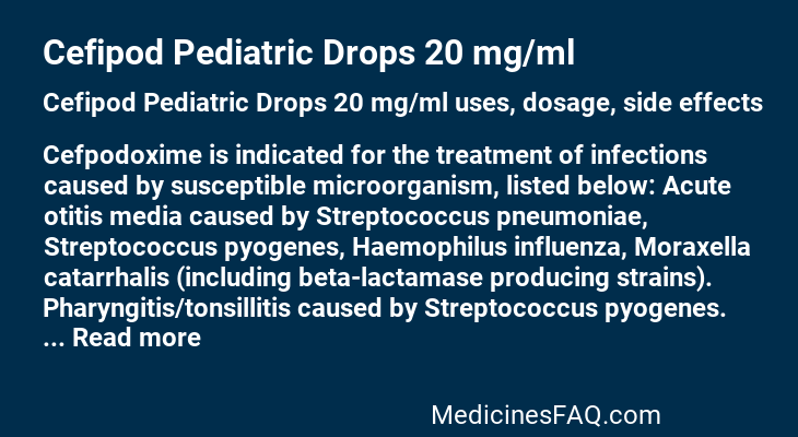 Cefipod Pediatric Drops 20 mg/ml