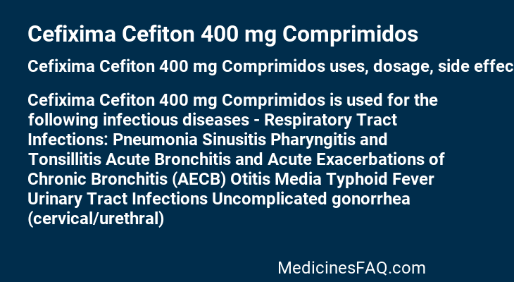 Cefixima Cefiton 400 mg Comprimidos