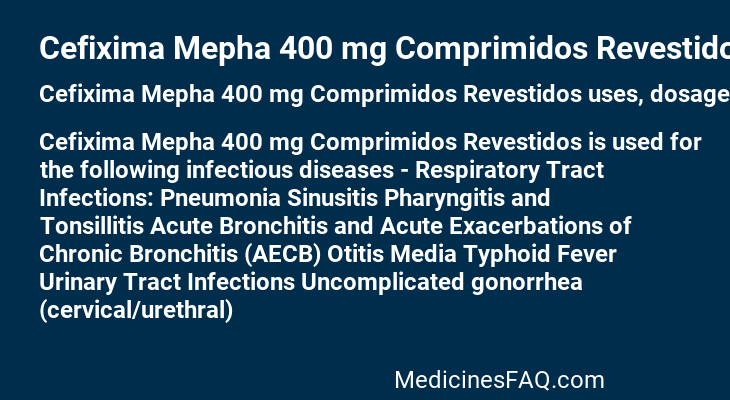 Cefixima Mepha 400 mg Comprimidos Revestidos