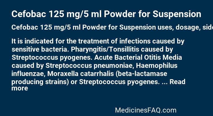 Cefobac 125 mg/5 ml Powder for Suspension