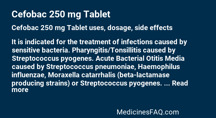 Cefobac 250 mg Tablet