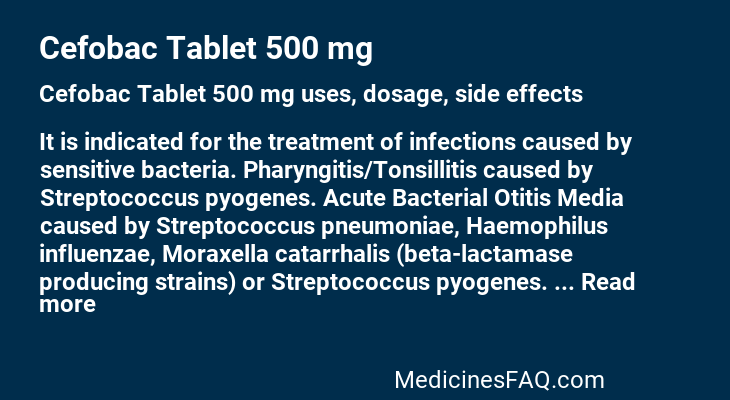 Cefobac Tablet 500 mg