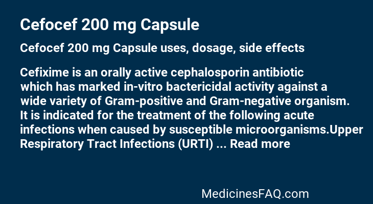 Cefocef 200 mg Capsule