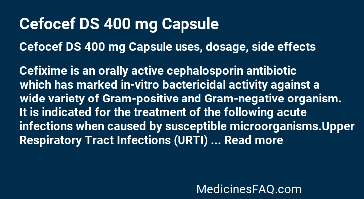 Cefocef DS 400 mg Capsule