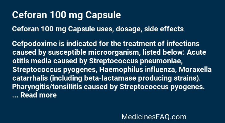 Ceforan 100 mg Capsule