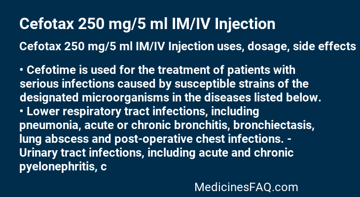 Cefotax 250 mg/5 ml IM/IV Injection