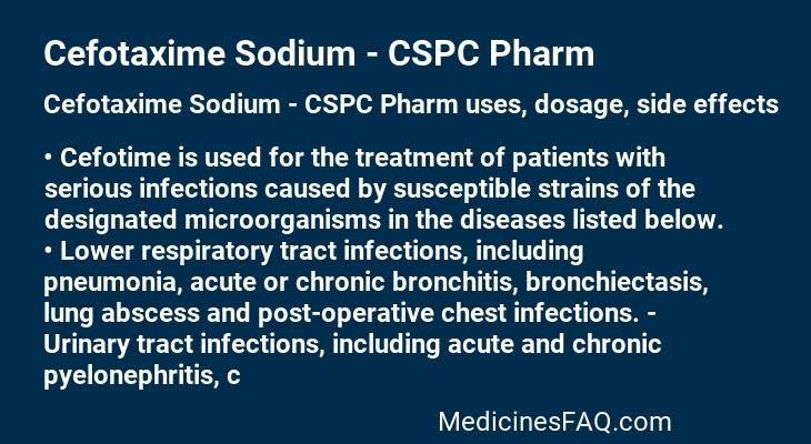Cefotaxime Sodium - CSPC Pharm