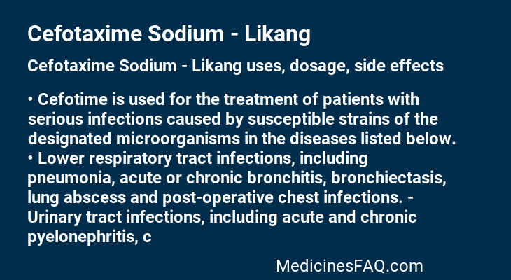 Cefotaxime Sodium - Likang