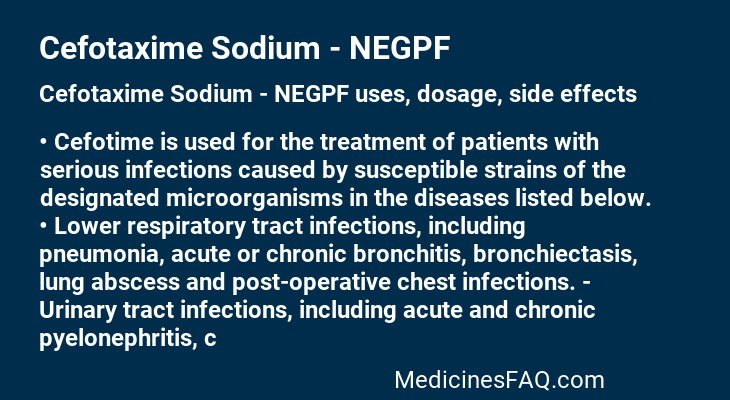 Cefotaxime Sodium - NEGPF