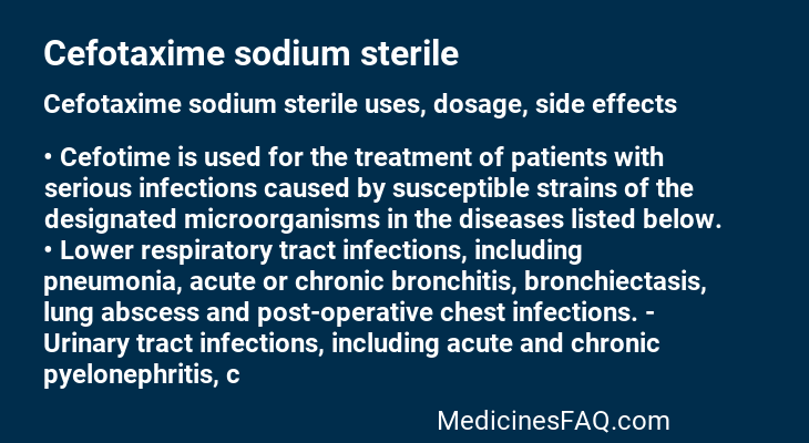 Cefotaxime sodium sterile