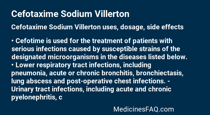 Cefotaxime Sodium Villerton