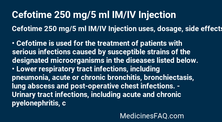 Cefotime 250 mg/5 ml IM/IV Injection