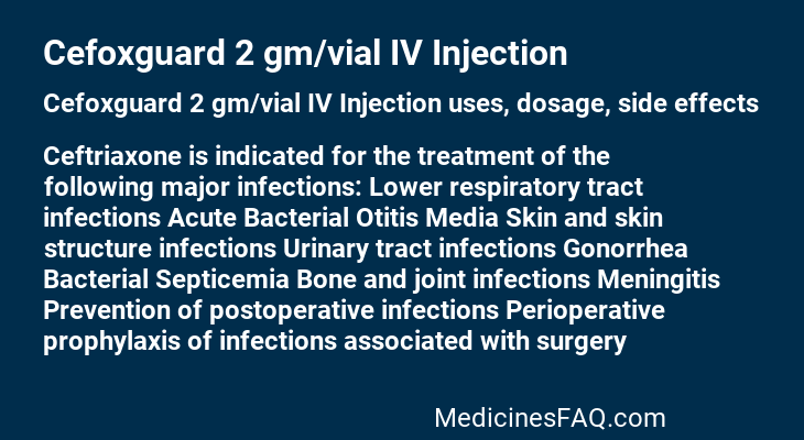 Cefoxguard 2 gm/vial IV Injection