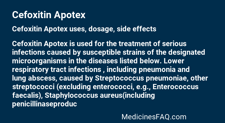 Cefoxitin Apotex
