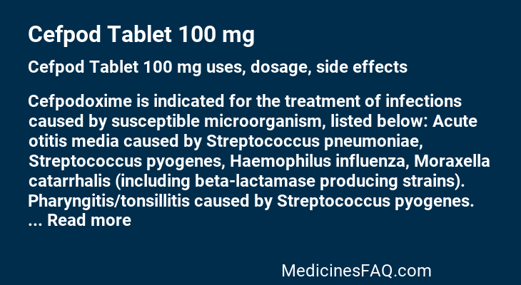 Cefpod Tablet 100 mg