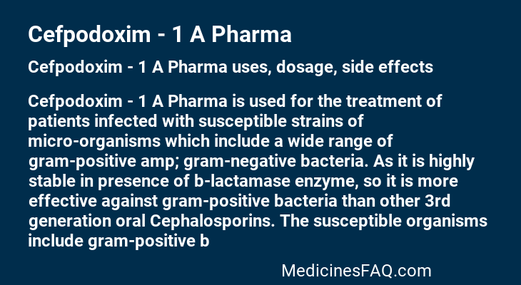 Cefpodoxim - 1 A Pharma