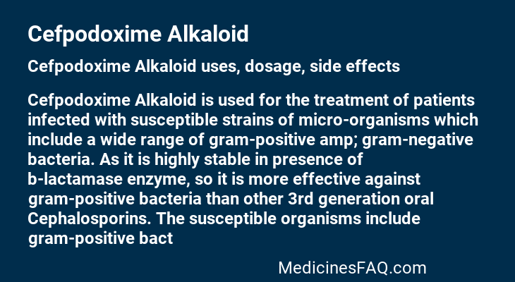 Cefpodoxime Alkaloid