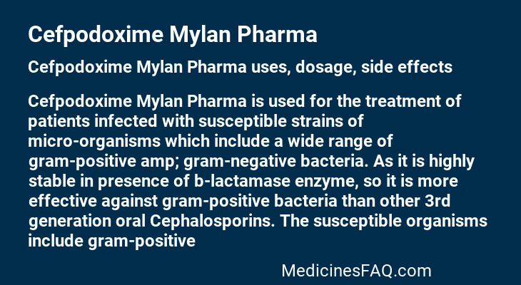 Cefpodoxime Mylan Pharma