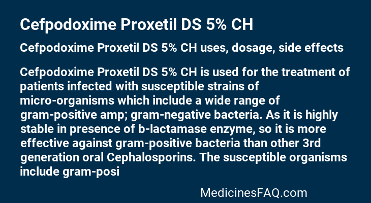 Cefpodoxime Proxetil DS 5% CH