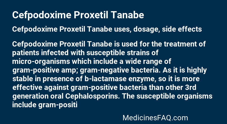 Cefpodoxime Proxetil Tanabe