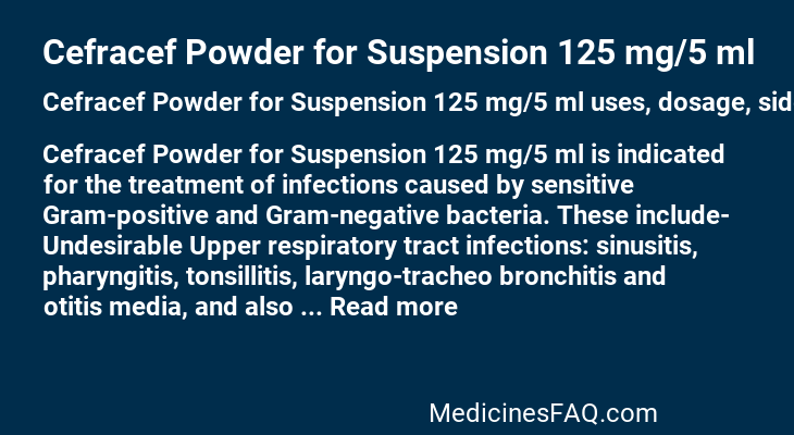 Cefracef Powder for Suspension 125 mg/5 ml