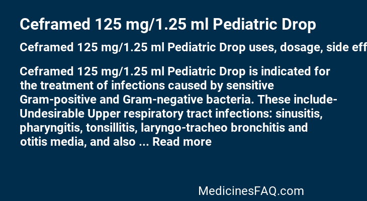 Ceframed 125 mg/1.25 ml Pediatric Drop