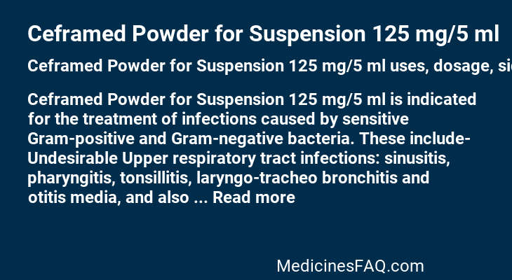 Ceframed Powder for Suspension 125 mg/5 ml