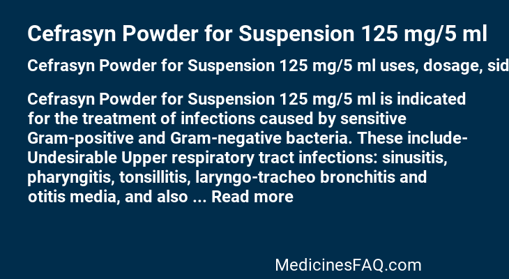 Cefrasyn Powder for Suspension 125 mg/5 ml