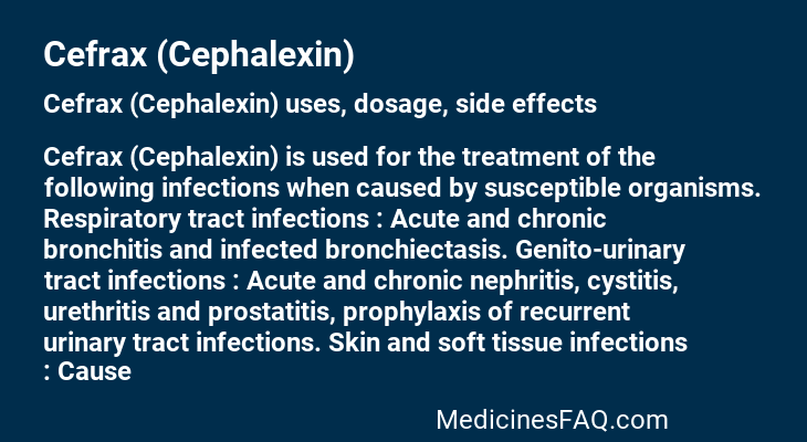 Cefrax (Cephalexin)