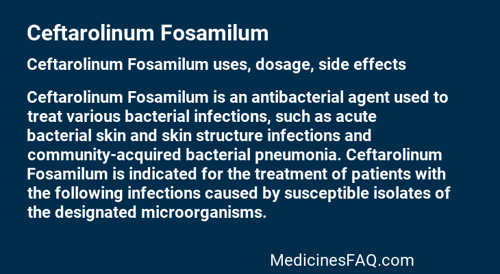 Ceftarolinum Fosamilum