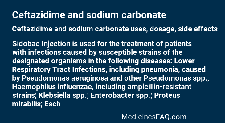 Ceftazidime and sodium carbonate