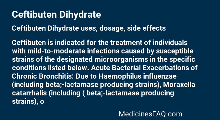 Ceftibuten Dihydrate