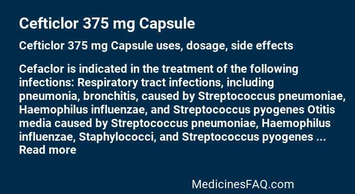 Cefticlor 375 mg Capsule