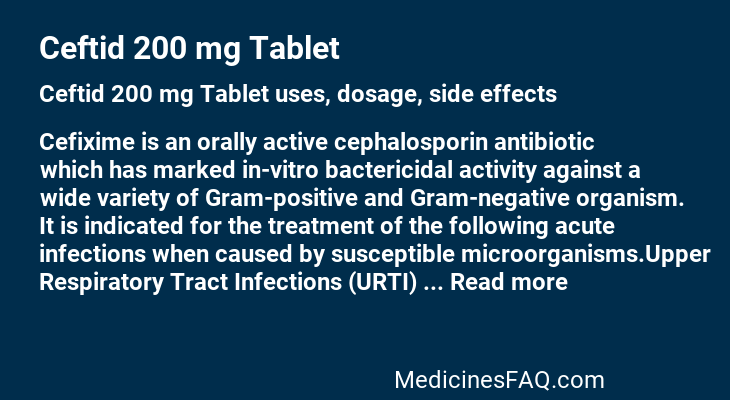 Ceftid 200 mg Tablet