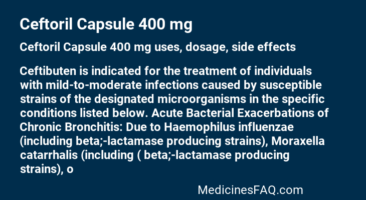 Ceftoril Capsule 400 mg