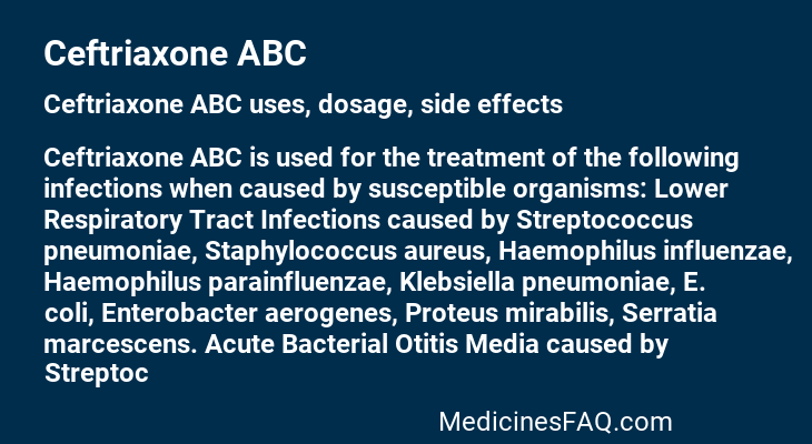 Ceftriaxone ABC