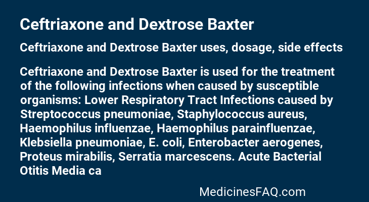 Ceftriaxone and Dextrose Baxter