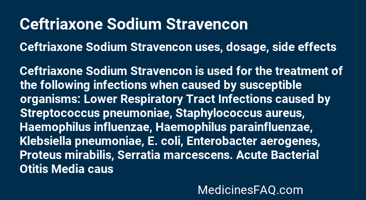 Ceftriaxone Sodium Stravencon