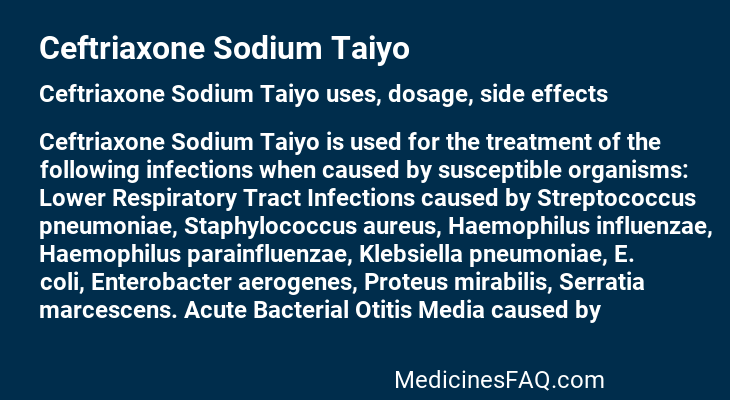 Ceftriaxone Sodium Taiyo