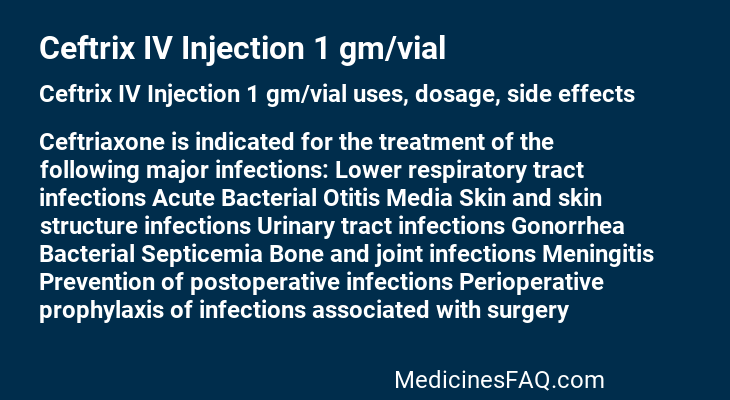 Ceftrix IV Injection 1 gm/vial