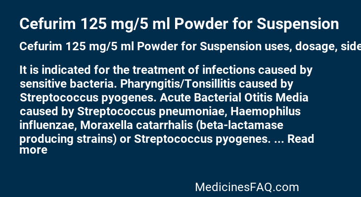 Cefurim 125 mg/5 ml Powder for Suspension