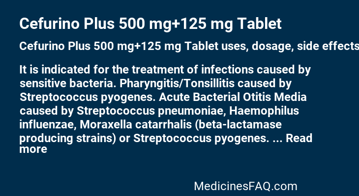 Cefurino Plus 500 mg+125 mg Tablet