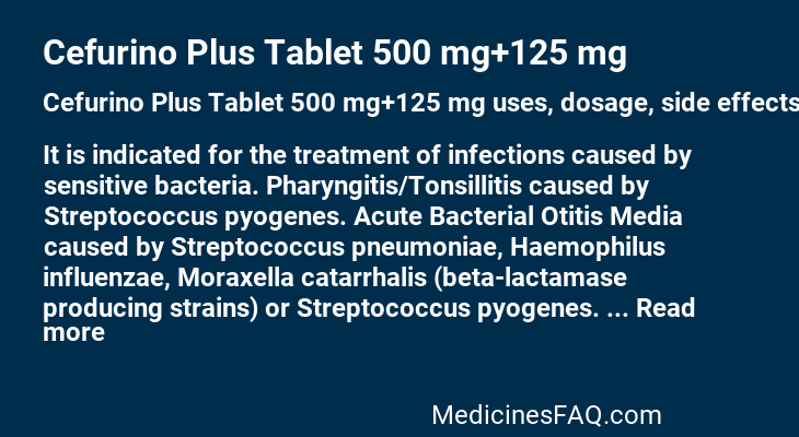 Cefurino Plus Tablet 500 mg+125 mg