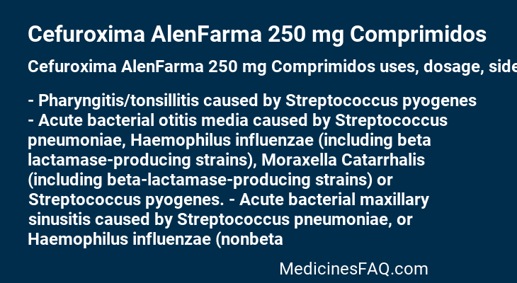 Cefuroxima AlenFarma 250 mg Comprimidos