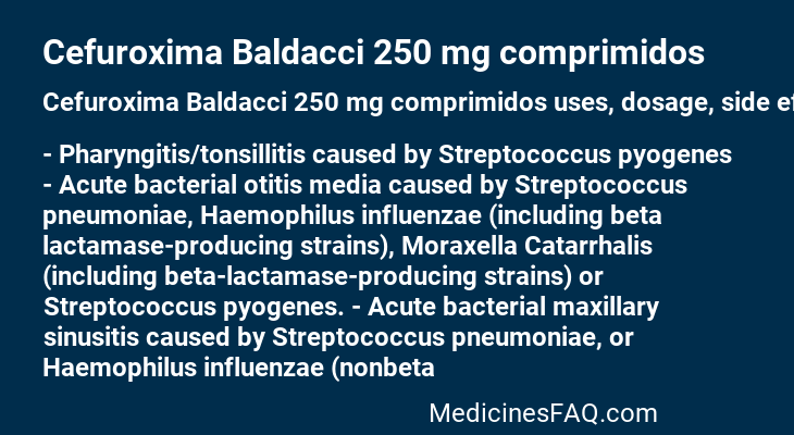Cefuroxima Baldacci 250 mg comprimidos