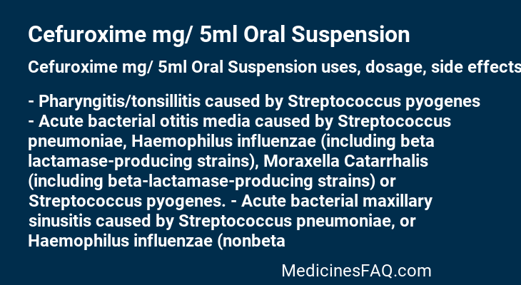 Cefuroxime mg/ 5ml Oral Suspension